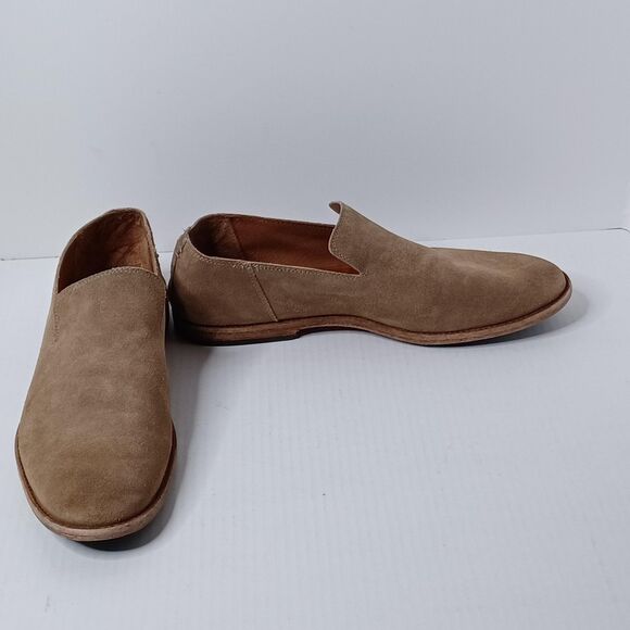 Frye Shoes Mens 10.5 Suede Loafers Slip On Ash Venetian Leather Casual Dress - Picture 3 of 10